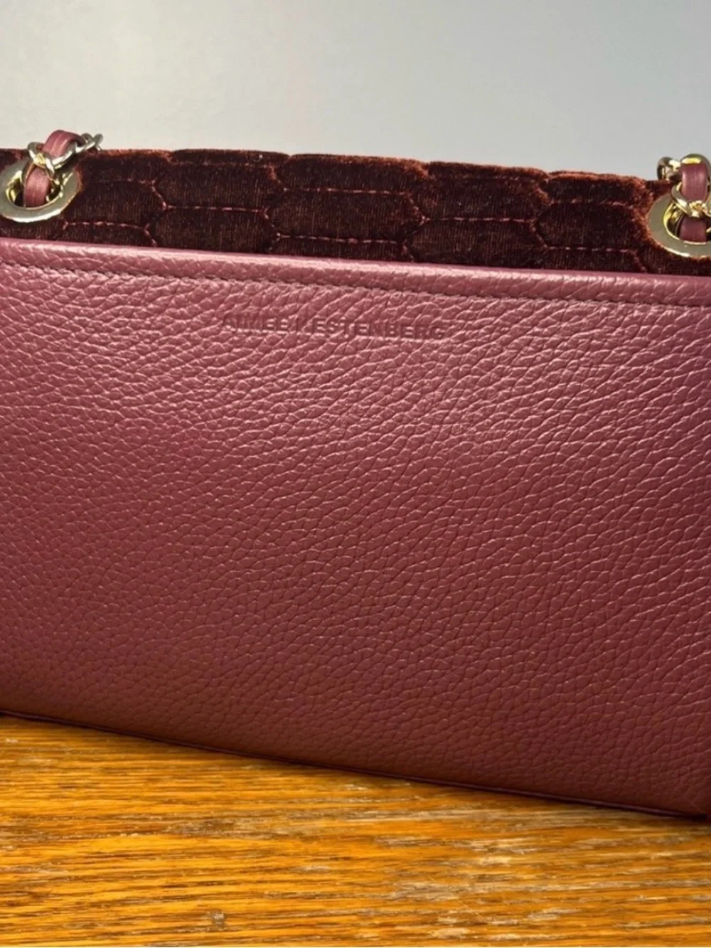 Aimee Kestenberg Wine Velvet Quilted Shoulder Bag with Tassel